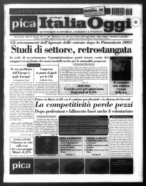 Italia oggi : quotidiano di economia finanza e politica